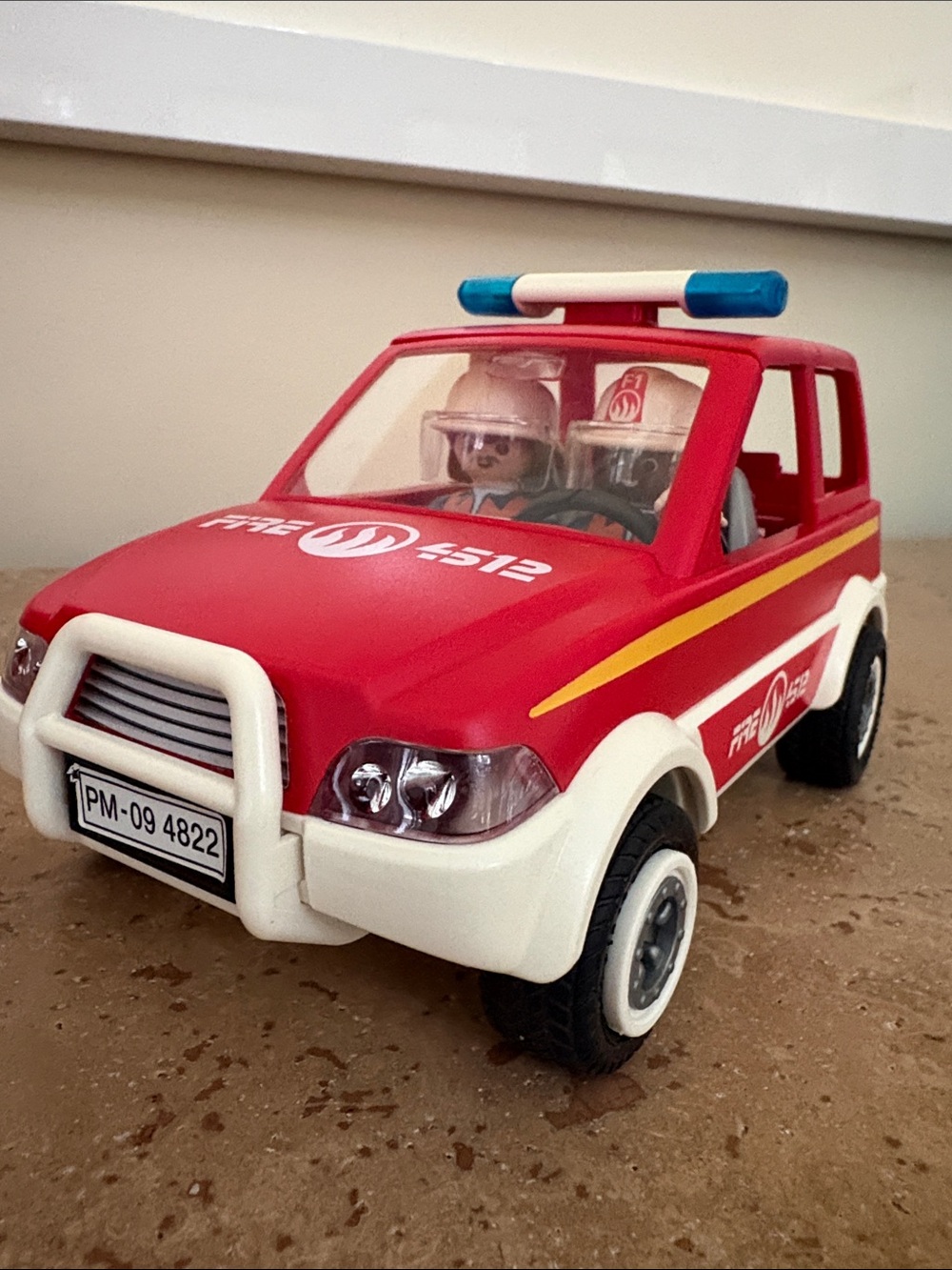 Playmobil 2008 Kids Fire Rescue Toy Truck with Accessories - Red, 2 Figures
